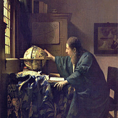 reproductie de astronoom van Johannes Vermeer